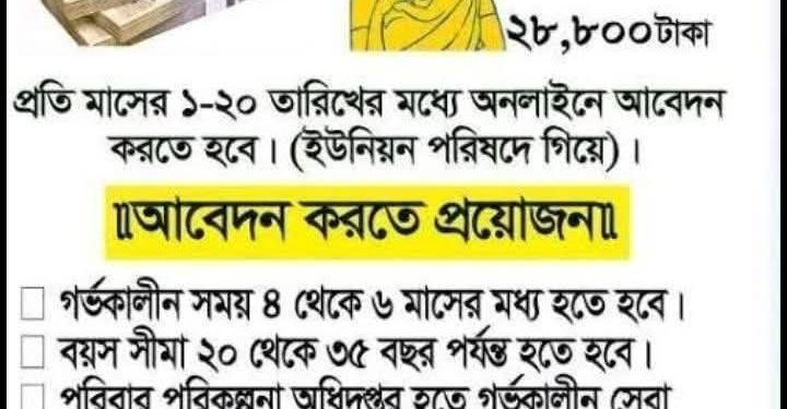 মাতৃত্বকালীন ভাতা-রাউজান পৌরসভা
